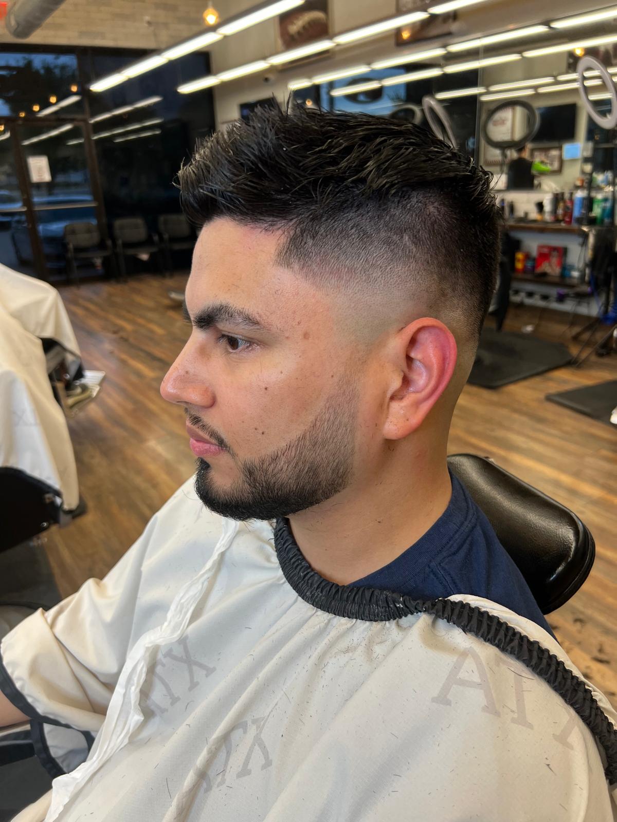 Mid Drop Fade (with Beard Line Up)
